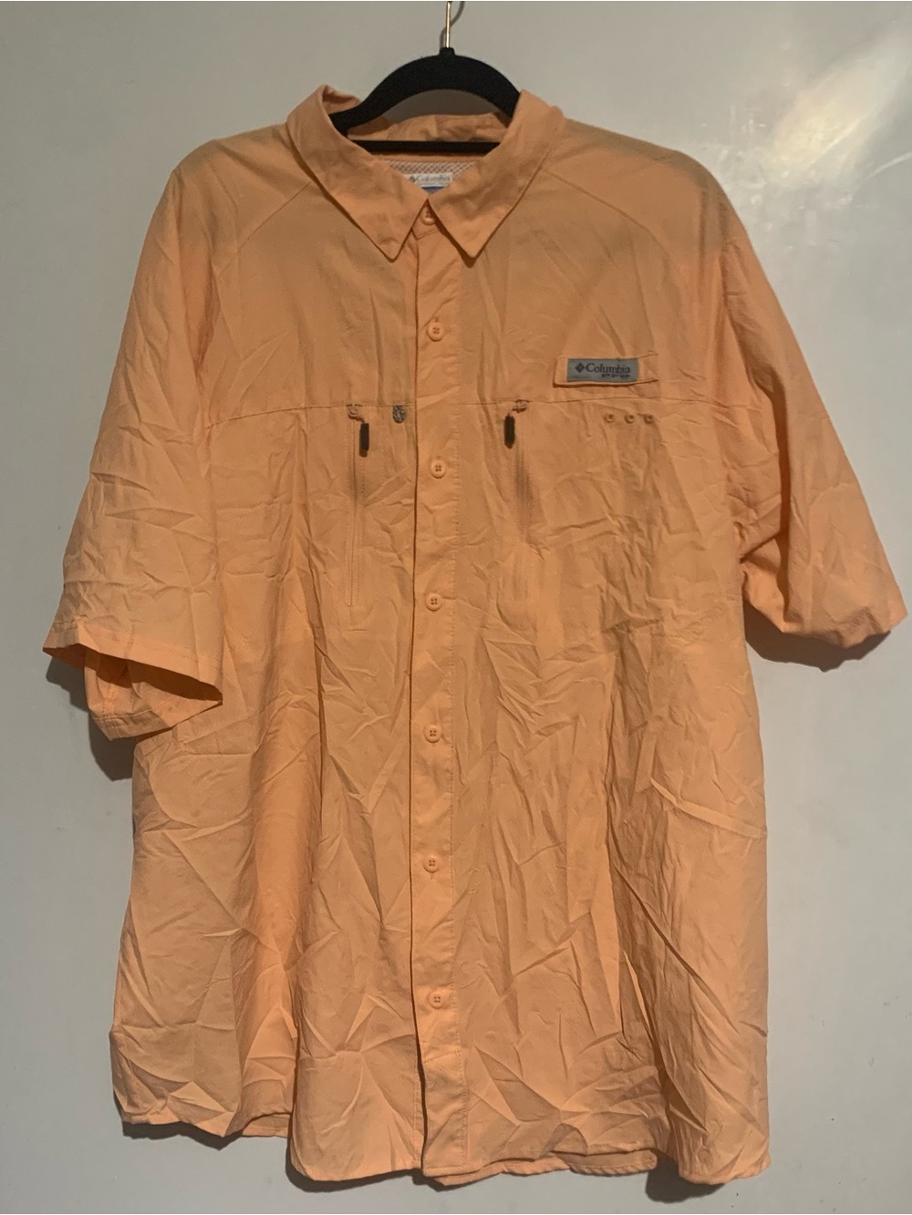 Columbia Men's Short-Sleeve Performance Fishing Shirt - Peach L